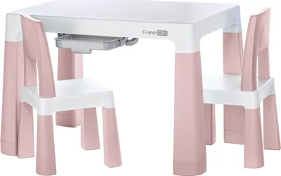 Immagine prodotto di Tavolo in plastica FREEON con sedie Neo, bianco, rosa