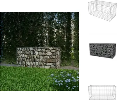 Produktbild von vidaXL Gabionenkorb Stahl 100×50×50 cm -  Zaunfelder
