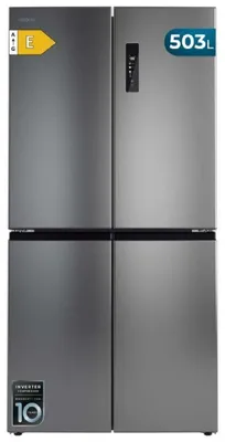 Image de Cecotec Réfrigérateur 4 Portes No Frost Bolero CoolMarket 4D 503 Inox E, 503L, Hauteur 177,5 cm et 85,3 cm Largeur