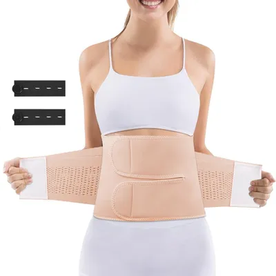 Image de Ceinture post-partum - Bande de soutien post-natal - Remodelage du corps - Compression renforcée - 105 cm - Beige