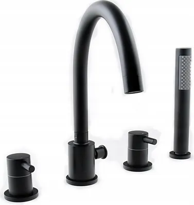 Produktbild von Granitan - Wannenarmatur - Badewannenarmatur - Mischbatterie Schwarz - 360° schwenkbar - ROY
