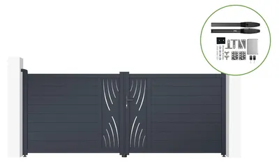 Produktbild von Flügeltor elektrisch 3,5m VELETA H.140cm + Drehtorantrieb HICKER B200