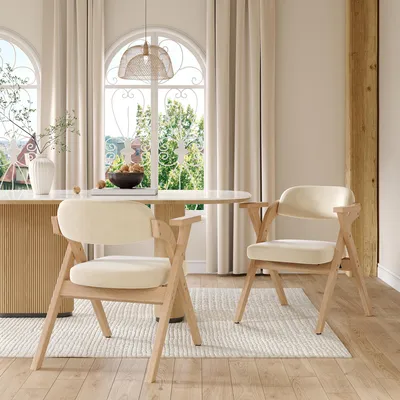 Produktbild von Sweiko 2 klappbare Esszimmerstühle, Esszimmerstühle aus Massivholz, bequem und atmungsaktiv, faltbar und verstaubar, geeignet für Esszimmer, Wohnzimmer, Café, moderner Stil, Samtkissen, Beige
