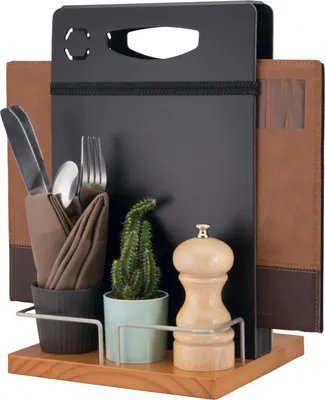Obrázok produktu pre Securit Table Caddy, Voľne stojace, Kov, Drevo, Čierna, Strieborná, Klasika, 220 mm, 200 mm