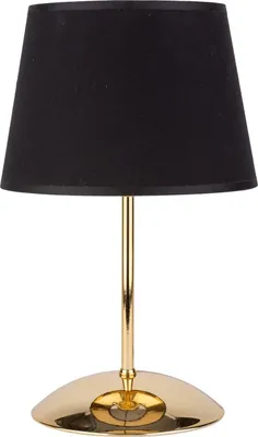 Produktbild von Tischleuchte Metall Stoff E27 D: 20 cm 33 cm hoch in Gold Schwarz rund Modern