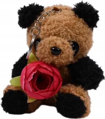 Produktbild von Plüsch Panda Schlüsselanhänger - Süßer Teddybär Anhänger für Rucksack & Tasche - Weicher Bär