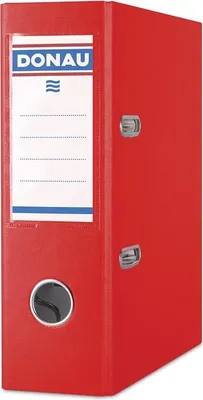 A red Donau Master Binder is shown against a white background.