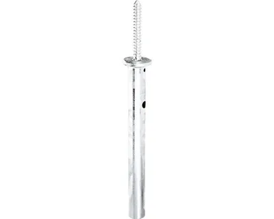Immagine prodotto di Alberts 208028 Supporto per pali per fissaggio a scomparsa del legno, con ancoraggio per calcestruzzo in tubo tondo, zincato a caldo, lunghezza vite 140 mm, altezza totale 400 mm
