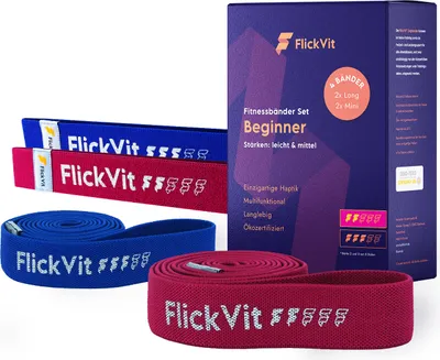 Produktbild von Beginner-Set Fitnessbänder (2&3) Magenta/Navy | FlickVit