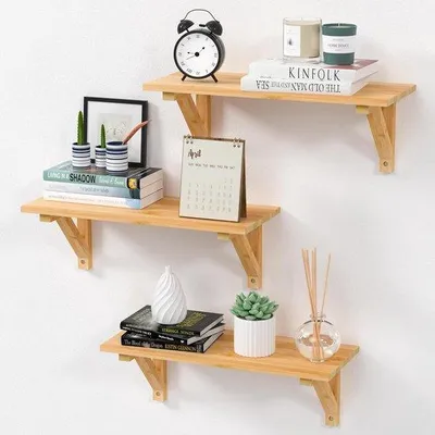 Produktbild von Famanu Wandregal 3-teiliges Set - Holz, hängend, vielseitig einsetzbar