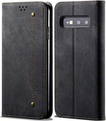 Immagine prodotto di Custodia Galaxy S10e, Custodia a portafoglio in pelle con chiusura magnetica e funzione stand per Samsung Galaxy S10e Nero