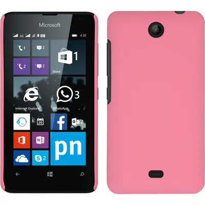 Produktbild von PhoneNatic Case kompatibel mit Microsoft Lumia 430 Dual - Hülle rosa gummiert Hard-case + 2 Schutzfolien