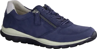 Immagine prodotto di Gabor Comfort 66968-26 Rollingsoft scarpa stringata, donna, pelle, blu, sneaker - scarpe da donna, scarpe comode stringate, blu, pelle (dreamvelour/chevron)