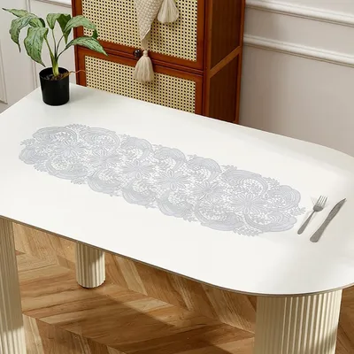 Produktbild von Omgoods – Rutschfester Tischläufer mit Blumenmuster, 92 x 33 cm