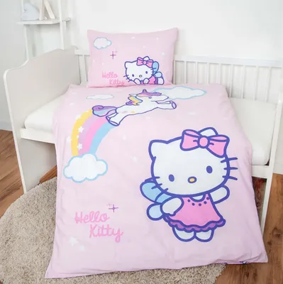 Immagine prodotto di Biancheria da letto Hello Kitty con unicorno 40 x 60 e 100 x 135 cm