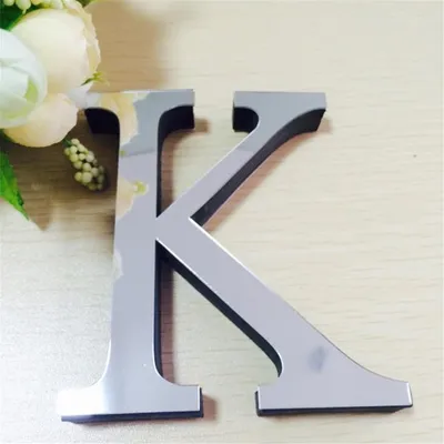 Produktbild von Wandaufkleber 3D Buchstabe silber spiegelnd 150 mm, Buchstabe K