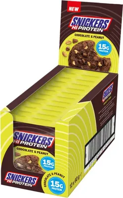 Produktbild von Snickers High Protein Cookie (12x60g) Chocolate & Peanut - Funktionelle Lebensmittel - Eiweiß-Snacks