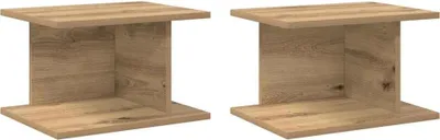 Image de Table de chevet 2 pc Chêne artisanal 40 x 30 x 25 cm