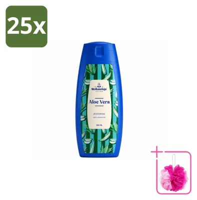 Zdjęcie produktu dla 25 sztuk żelu pod prysznic i do kąpieli – Aloes – 300 ml – Zestaw ekonomiczny