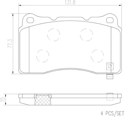 Produktbild von BREMBO Bremsbeläge Satz Vorne für TESLA Model S (5YJS) P 09 004E
