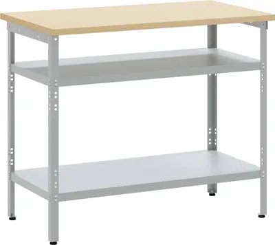 Produktbild von vidaXL Arbeitstisch Grau 100 x 55 x 85 cm Pulverbeschichteter Stahl