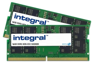 Obrázok produktu pre Integral IN5V16GNHRBXK2, 32 GB, 2 x 16 GB, DDR5, 4800 MHz, 262-pin SO-DIMM