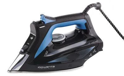 Produktbild von Rowenta DW5310, Dampfbügeleisen, Mikrodampf 400 HD Laser-Grundplatte, 1,9 m, 180 g/min, Schwarz, Blau, 45 g/min