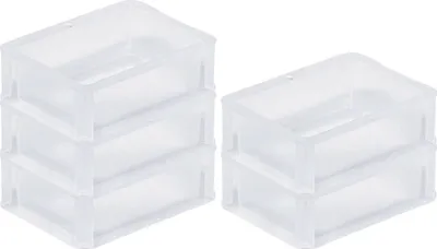 Produktbild von SparSet 5x Transparenter Eurobehälter BasicLine mit geschlossenem Griff | HxBxT 7x15x20cm | 1,3 Liter | Eurobox, Transportbox, Transportbehälter, Stapelbehälter