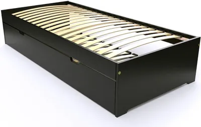 Produktbild von Ausziehbares bett 90x200 Malo aus Massivholz - Schwarz