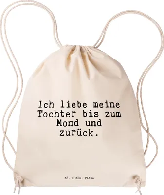 Produktbild von Mr. & Mrs. Panda gym tasche Ich liebe meine Tochter... - Transparent - Geschenk, Sprüche, Tochter, Mutter, Familie, Beutel, wander rucksack, Jutebeutel, mit kordelzug