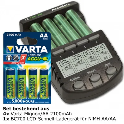 Produktbild von Schnellladegerät BC-700 ALPHA700 inkl. Akkus mit 2100mAh