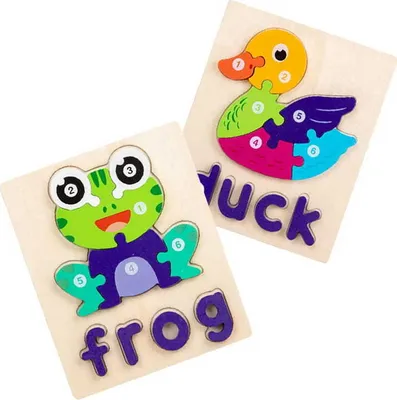 Produktbild von Holzpuzzle - Ente und Frosch - Ente & Frosch
