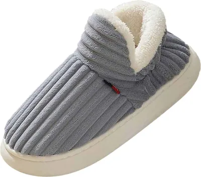 Produktbild von ASKSA Flauschige Hausschuhe Damen Herren Winter Warme Damen Hausschuhe Geschlossen Rutschfest Dicke Sohle Wolke Hausschuhe,Graun, Groesse: 41-42