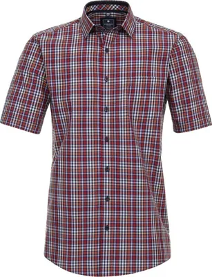 Produktbild von REDMOND Herren Freizeithemd Kurzarm Kent Comfort Rot kariert M