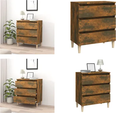 Image de vidaXL Sideboard chêne fumé 60x35x69 cm Bois composite - Sideboard - Buffets - Armoire - Armoire de stockage