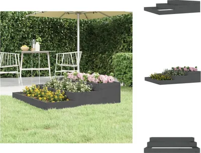 Obrázok produktu pre vidaXL Kvetináč sivý 107x107x27 cm z masívneho borovicového dreva - Kvetináče a sadenice