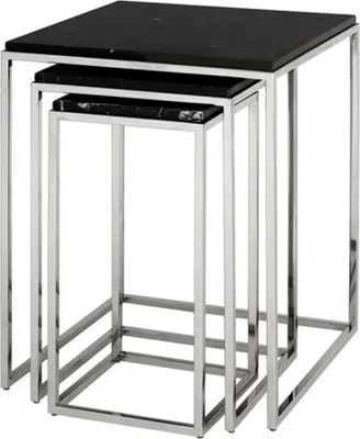 Produktbild von Casa Padrino Luxus Art Deco Designer Beistelltisch 3er Set - Luxus Beistelltisch Set