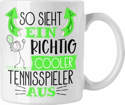 Produktbild von Trendation - Tennisspieler Tasse Geschenk So Sieht Ein Richtig Cooler Tennisspieler Aus Geschenkidee Spruch Lustig Becher (Weiß)