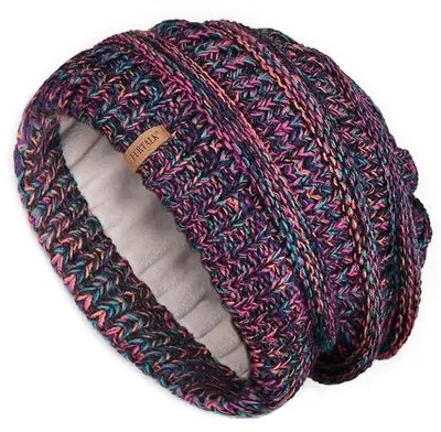 Zdjęcie produktu dla Czapka beanie damska zimowa ciepła dzianina podszewka miękka