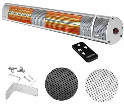Produktbild von Terrassenheizung, Infrarotstrahler – 3000 Watt Leistung – Wandmontage – Elektrisch – Silber – Außenbereichsheizung