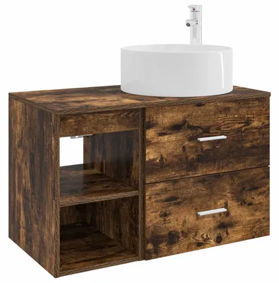 Productafbeelding van Badkamermeubelset 2 pcs Gerookt eiken Bewerkt hout