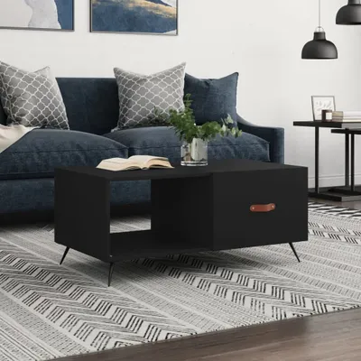 Produktbild von The Living Store Couchtisch Schwarz 90x50x40 cm Holzwerkstoff