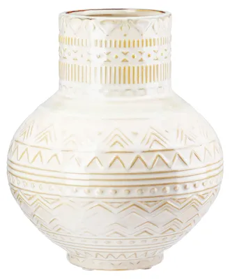 Imagen del producto de Jarrón "Inka", cerámica, color crema, paquete de 2 unidades, altura 20 cm, diámetro 17 cm. Código: 4063387553695