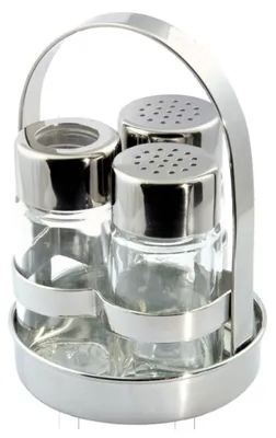 Produktbild von Ilsa Set Salz, Pfeffer und Zahnstocher Easy 3-teilig Edelstahl Ø 8 cm