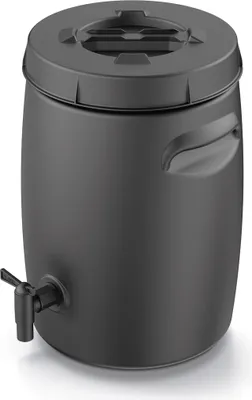 Produktbild von Fass zur Herstellung von organischem Dünger - 25 Liter - Kunststoff Dünger Tank 42 x 29 cm anthrazit - Kompost Behälter Düngerfass Flüssigdünger Jauche Herstellung aus Garten- und Wiesenpflanzen