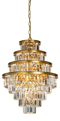 Produktbild von Kronleuchter Eliza, 50 cm - Goldfarben - Glas