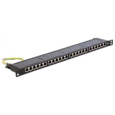 Produktbild von DELOCK 19" Patchpanel 24-Port Cat6 0.5 HE schwarz