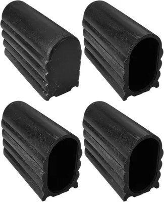 Produktbild von 4 Stück Endkappen für ovale Tischbeine 40 x 20 mm – Robuste schwarze Kunststoffkappen – Möbelgleiter und Rohrstopfen für Innen- und Außenbereich – Schutz für Stuhlbeine und Metallrohre