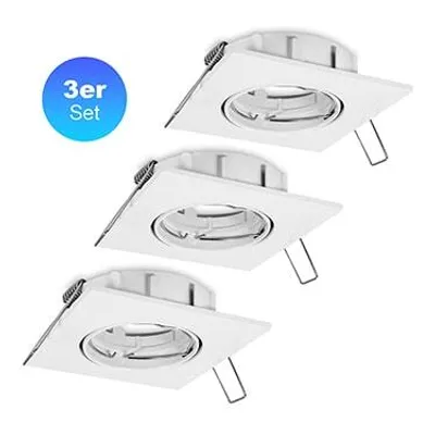 Produktbild von Einbaustrahler GU5.3, 3er Set max. 7W LED, 35 W Halogen, 12 V Aluminium in Weiß