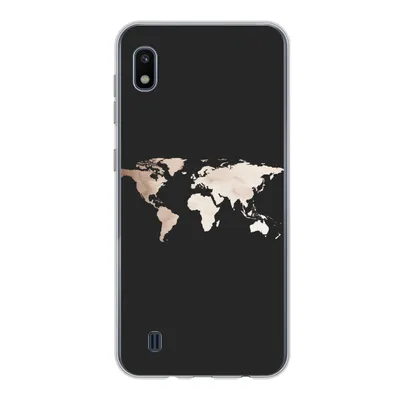 Produktbild von MuchoWow® Handyhülle Schutzhülle Hülle für Samsung Galaxy A10 Weltkarte - Leder - Schwarz Silikon Softcase Handy Hülle - Schutzhülle